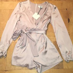Champagne silk romper!